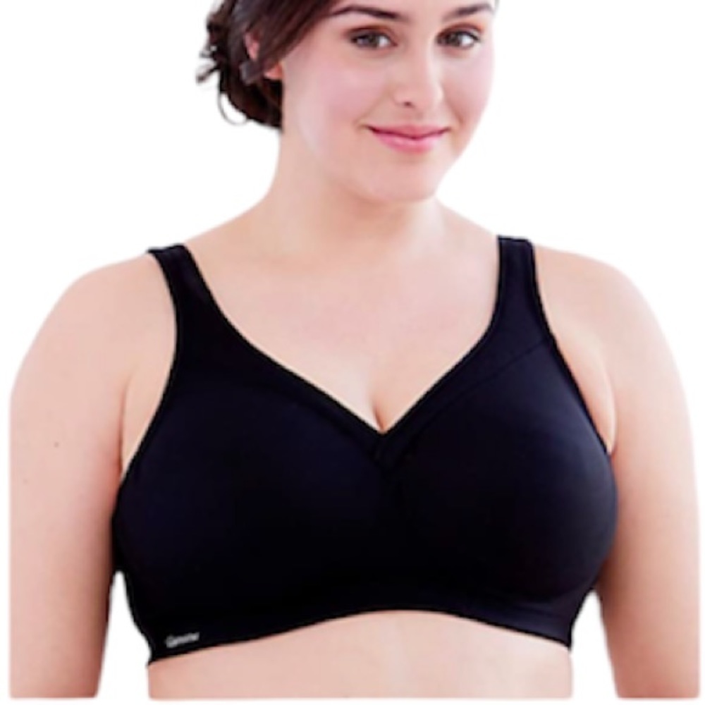 NEW Glamorise The Ultimate Full Figure Soft Cup Black Sports Bra 1006 44B NWT
